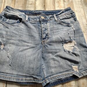Maurices Light Blue Ripped Jean Shorts